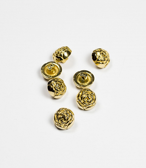Gold Rose Metal Shank Button Size 20L x5